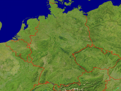 Germany Satellite + Borders 1200x900